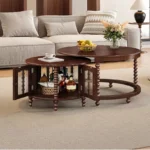 Wood Coffee Table with 2 Open Storage Shelves - Image 4
