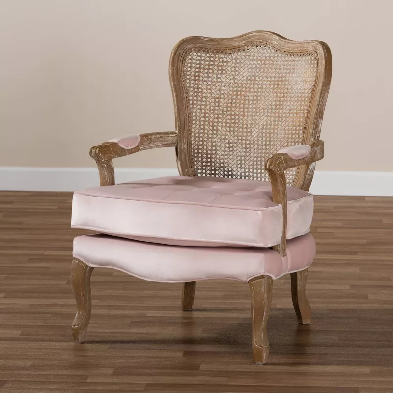 GUEST_52fa697d-f5c5-4721-bee8-d353148f3ced Traditional Velvet Upholstered Wood Armchair - Image 1