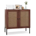 Costway Rattan Buffet Sideboard Cabinet with Adjustable Shelf - Image 4