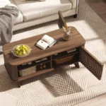 Coffee Table with Storage, Adjustable Shelves and Two Doors - Image 4