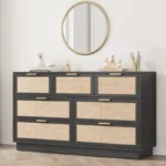 7-Drawer Chest of Drawers with Metal Handles & Wooden Base – Bedroom and Living Room Storage Dresser