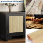 Farmhouse TV Stand for TVs Up to 65 Inches – Media Console with Rattan Doors - Image 3