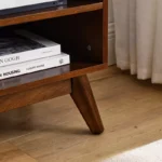 Modern Rattan TV Stand for TVs Up to 65 Inches – Wooden Media Console with Natural Design - Image 6