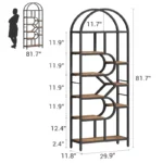 6-Tier Arched Bookcase – 81.7" Tall Geometric Open Storage Display Shelf - Image 7