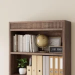 Wooden Tall Walnut Bookshelf – 5-Tier Storage Rack for Home & Office - Image 7