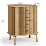 Tall Modern Chest of Drawers – 4-Drawer Bedroom Dresser Storage Unit - Image 2