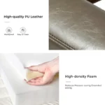 Armchair with Metal Base and Solid Wood Armrests - Image 3