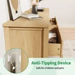 Chest of Drawers Nightstand with Fluted Design – Modern 5-Drawer Storage Unit - Image 3