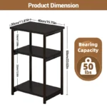 Wooden Narrow End Table – Slim Side Table with Metal Frame - Image 5