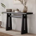 Console Table for Living Room with Distressed Finish