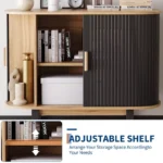 Wooden Sideboard with Sliding Doors & Adjustable Shelves - Image 3