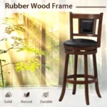 Swivel Round Counter / Bar Height Stools – Solid Rubberwood Frame - Image 3