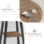 Round Dining Table Set with Gray Wooden Top & Black Metal Base – 47" Table for 4–6 People - Image 6