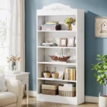 73-Inch 5-Shelf Freestanding Etagere Bookcase – Open MDF Display Storage Unit