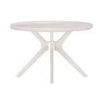 Plank + Beam Verso 47" Solid Wood Round Dining Table for 4 – Multicolor Top with White 4-Leg Base - Image 2