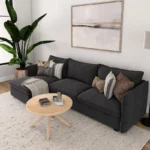 Plank + Beam Cross Leg Modern Coffee Table, 30" Solid Wood Table - Image 2