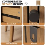 Boho Wooden Chest of 6 Drawers – Modern Bohemian Storage Dresser - Image 3