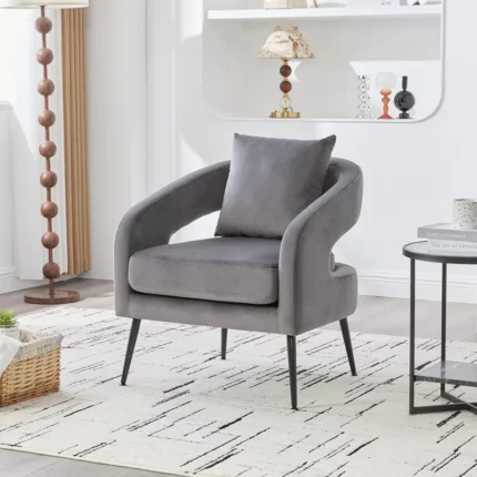 Gray Armchair, Modern Comfort Lounge Chair