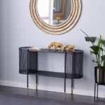 Contemporary Metal Oval Console Table in Black – Olivia & May