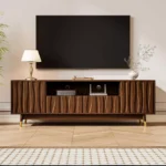 Wood TV Stand with 2 Drawers and 2 Cabinets – Modern Media Console - Image 3