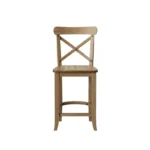 Wooden X-Back Counter Height Barstool – Solid Hardwood Frame with Classic Design - Image 3