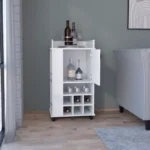 Wine Storage Cart with 6 Built-In Bottle Rack and Casters - Image 4