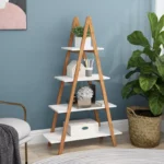 4-Tier A-Frame Ladder Bookshelf – Wooden Display Shelf for Home & Office - Image 6