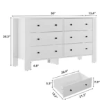Modern Wooden Double Chest of 6 Drawers – Spacious Storage Dresser for Bedroom - Image 2