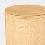 Woven Storage Accent Table with Removable Top – Multicolored Side Table - Image 3