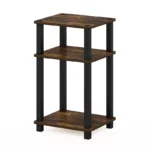Industrial Accent End Table – Slim Sofa Side Table with Wood Top - Image 4