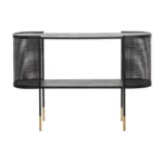 Contemporary Metal Oval Console Table in Black – Olivia & May - Image 2