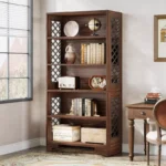 6-Tier Vintage Wooden Bookshelf – 70.8" Tall Bookcase for Home & Office - Image 3