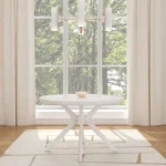 Plank + Beam Verso 47" Solid Wood Round Dining Table for 4 – Multicolor Top with White 4-Leg Base - Image 4