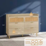 6-Drawer Double Dresser for Bedroom – Modern Wooden Chest of Drawers - Image 3