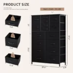Steel Frame Chest of 16 Drawers with Wooden Top – Tall Storage Organizer - Image 6