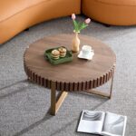 Glass Coffee Table with Gold-Accent Tempered Glass Top & Metal Frame - Image 2