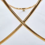 Round Glass Dining Table for 4 with Gold Metal Pedestal Base – 35.4" Clear Tempered Glass Top - Image 4