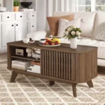 Coffee Table with Storage, Adjustable Shelves and Two Doors - Image 3