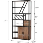 Bar Cabinet with Rack – Liquor Stand with Glass Holder - Image 6