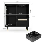 Modern Freestanding Wine & Coffee Bar Cabinet with Storage and Wine Rack - Image 5