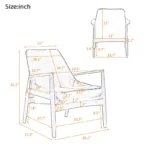 Leather Accent Chair, Mid-Century Armchair with Solid Wood Frame - Image 5