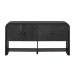 Console Table with Woven Wood Slats and Solid Wood Veneer - Image 2