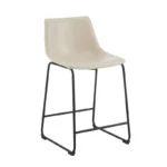 Modern 24-Inch Faux Leather Counter Stools with Steel Frame – Armless, Set of 2 - Image 3