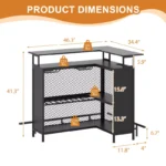 4-Tier Bar Table with Built-In Wine Rack - Image 4
