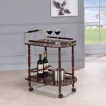 2-Tier Drink Cart with Built-In Wine Rack