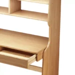 Wooden Desk with Multiple Display Shelves and Two Drawers - Image 2