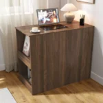 Modern Corner Computer Desk with Drawers and Storage Shelves - Image 2