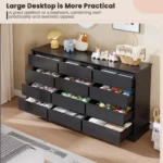 12-Drawer Dresser for Bedroom – Large Chest of Drawers with Deep Storage - Image 5