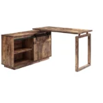 L-Shaped Corner Home Office Desk with Sliding Door - Image 2
