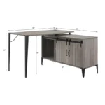 Writing & Office Desk with Storage Cabinet – Modular Wooden Table with Metal Frame - Image 4